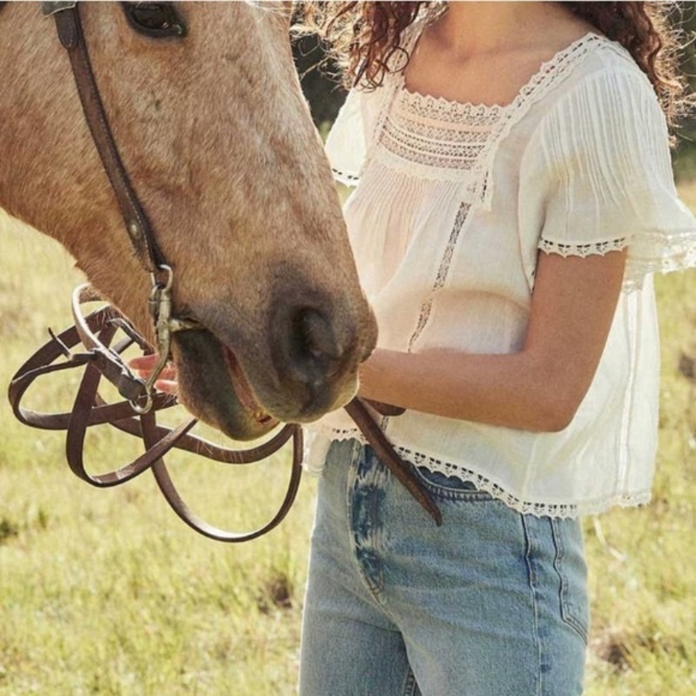 Doen Ginger Top in Sea Salt S